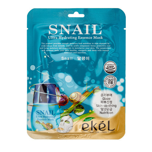 Ekel Ultra Hydrating Essence Mask Snail Mitrinoša auduma maska 1gab.