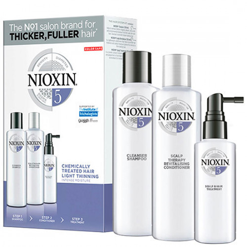 Nioxin SYS5 Care System Trial Kit Komplekts ķīmiski apstrādātiem matiem ar vieglu retināšanu Small