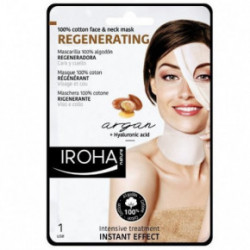 IROHA Cotton Face and Neck Mask Argan Atjaunojoša sejas un kakla maska ar arganu un hialuronu 23ml