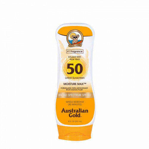 Australian Gold Moisture Max SPF50 Lotion Sunscreen Pilna spektra (UVA, UVB) aizsardzības losjons 237ml