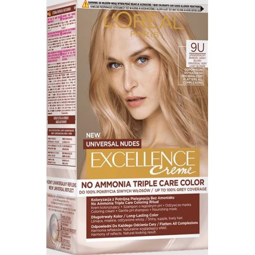 L'Oréal Paris Excellence Creme Universal Nudes Ilgnoturīga matu krāsa 1U Universal Black