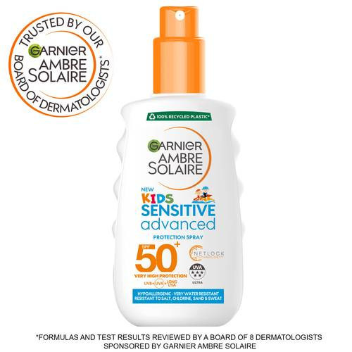 Garnier Ambre Solaire Kids Water Resistant Sun Cream Spray SPF50+ Bērnu aizsargsprejs jutīgai ādai SPF50+ 200ml