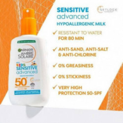 Garnier Ambre Solaire Kids Water Resistant Sun Cream Spray SPF50+ Bērnu aizsargsprejs jutīgai ādai SPF50+ 200ml