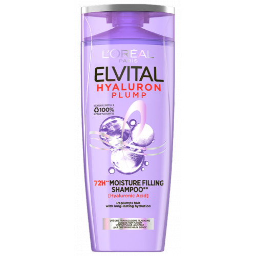 L'Oréal Paris Elvital Hyaluron Plump 72H Moisture Filling Shampoo Mitrumu atjaunojošs šampūns 250ml