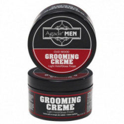 Agadir Oud Wood Grooming Creme Light Hold Gloss Finish Matu veidošanas krēms vīriešiem 85g