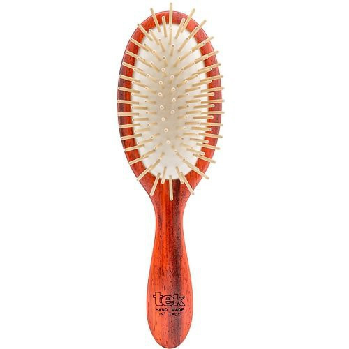 TEK Padouk Wood Oval MP Hairbrush with Long Pins Ovālas formas matu suka Sarkans