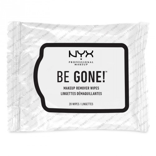 NYX Professional Makeup Be Gone Makeup Remover Wipes Salvetes kosmētikas noņemšanai 20gab.