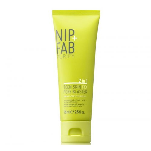 NIP + FAB Teen Skin Fix 2 in 1 Mask & Scrub Pore Blaster Maska - skrubis problemātiskai sejas ādai 75ml