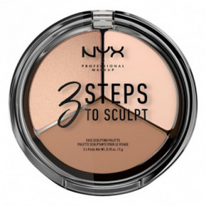 NYX Professional Makeup	 3 Steps to Sculpt Face Sculpting Palette Sejas konturēšanas palete 15g