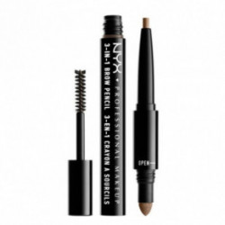 NYX Professional Makeup 3 IN 1BROW PENCIL Uzacu kopšanas līdzekļu komplekts 600 Caramel