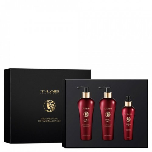 T-LAB Professional Aura Oil Ritual Trio Set Komplekts mīkstiem un gludainiem matiem