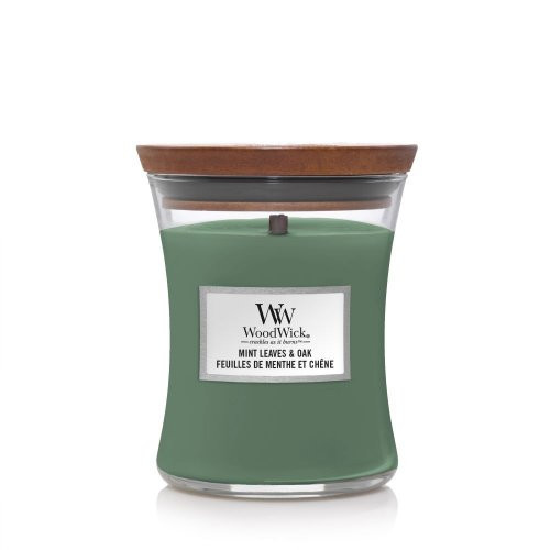 WoodWick Mint Leaves & Oak Svece Heartwick