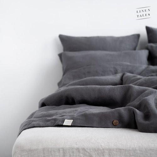Linen Tales Dark Grey Linen Duvet Cover Set Lina gultas veļas komplekts 200x200 50x70*2