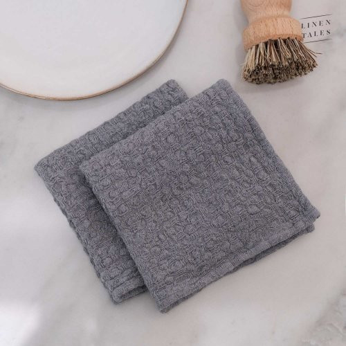 Linen Tales Linen Dishcloth Set of 2 Lina trauku dvielīšu komplekts Cafe Creme