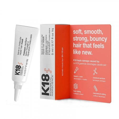 K18 Leave-In Molecular Repair Hair Mask Atjaunojoša nenoskalojama maska matiem 5ml