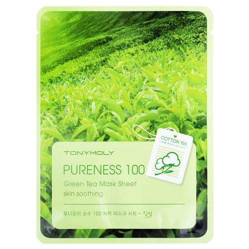 TONYMOLY Pureness 100 Green Tea Sheet Mask Sejas maska ar zaļās tējas ekstraktu 21ml