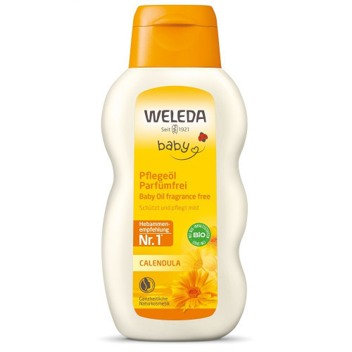 Weleda Calendula Baby Oil Fragrance Free Bērnu ķermeņa eļļa bez smaržas ar kliņģerītēm 200ml