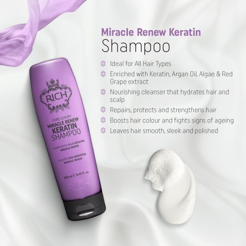 Rich Pure Luxury Miracle Renew Keratin Shampoo Matu dzīvotspēju atjaunojošs šampūns 250ml